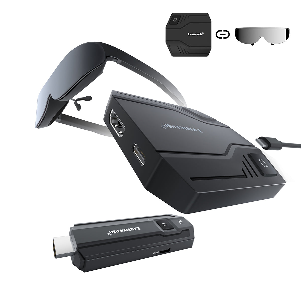 Lemorele P30 Wireless HDMI to USB-C Adapter AR glasses (like Nreal Air and Rokid Air), gaming consoles (such as PS4, PS5, Xbox), and portable gaming systems (like Switch and Steam Deck)