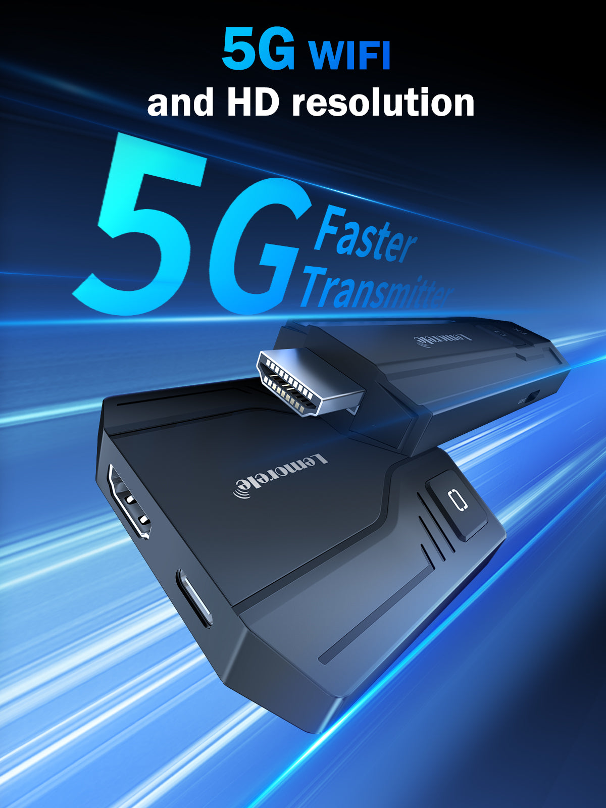 Lemorele P30 Wireless HDMI to USB-C Adapter AR glasses (like Nreal Air and Rokid Air), gaming consoles (such as PS4, PS5, Xbox), and portable gaming systems (like Switch and Steam Deck)