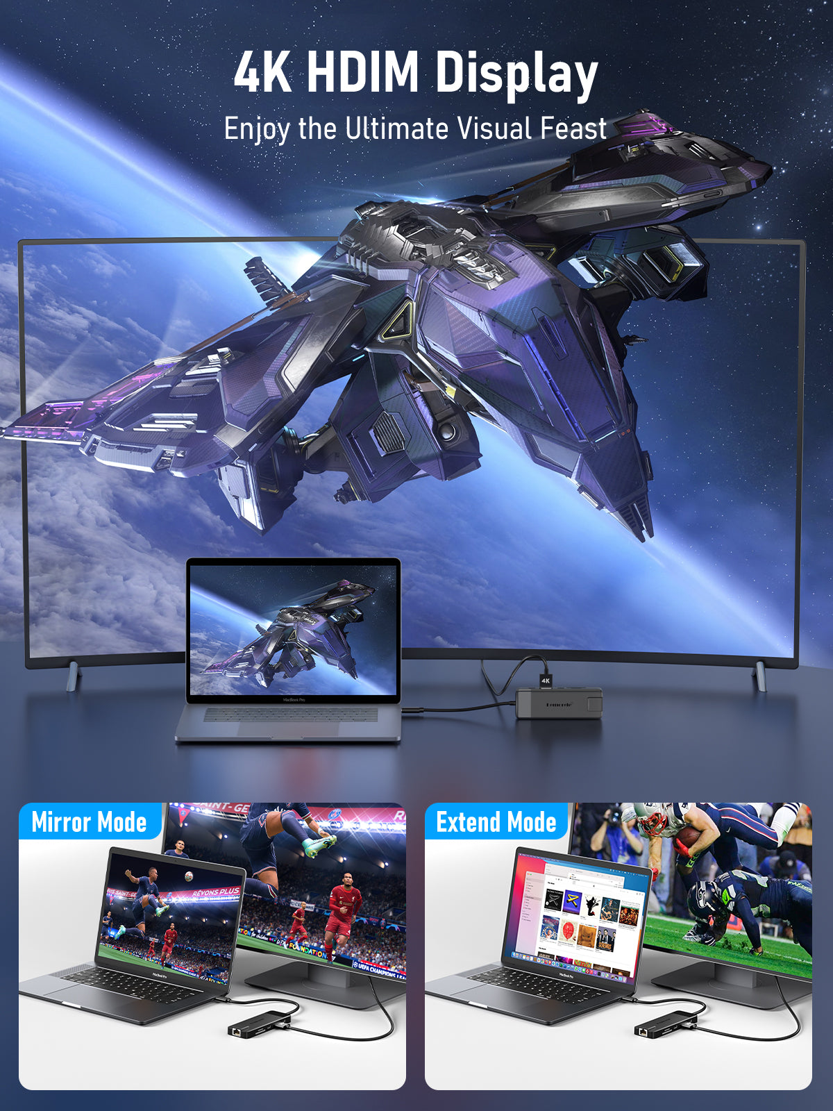 Lemorele TC93 9-w-1 ładowarka do laptopa i stacja dokująca