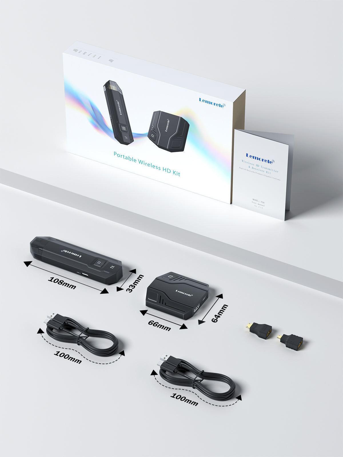 Lemorele P30 Wireless HDMI to USB-C Adapter AR glasses (like Nreal Air and Rokid Air), gaming consoles (such as PS4, PS5, Xbox), and portable gaming systems (like Switch and Steam Deck)