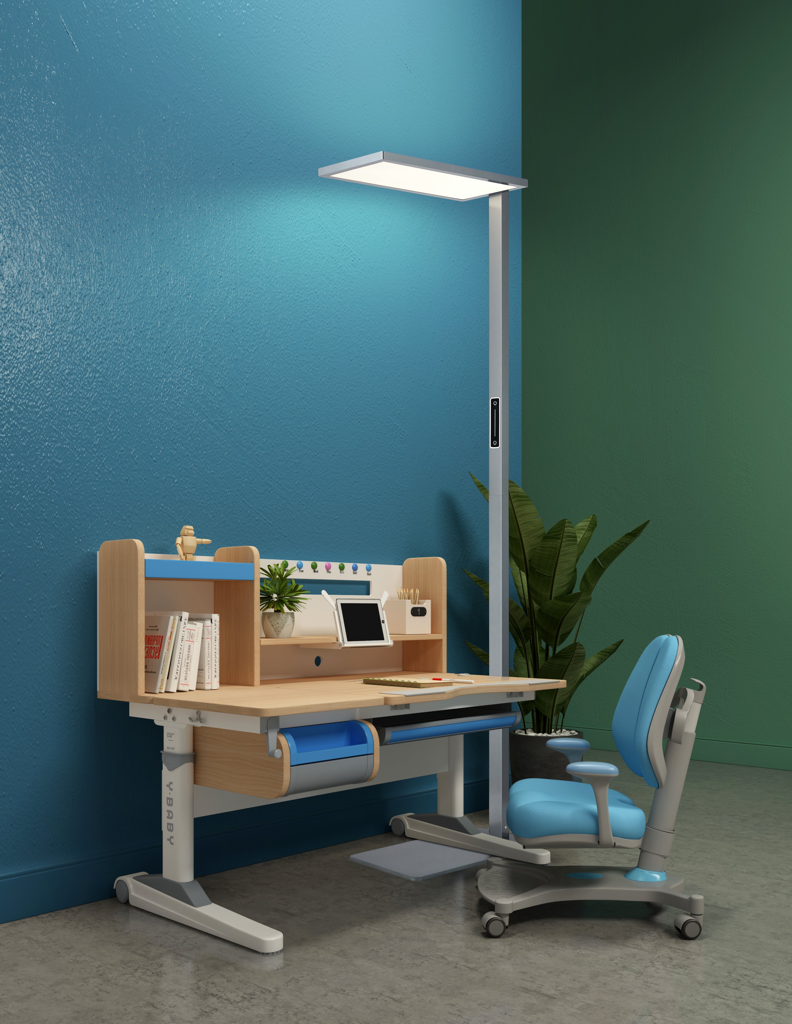 LED Floor Lamp 70W Gray Coating HFR-M0001-070-TC001 Size H2011×W280×L625mm