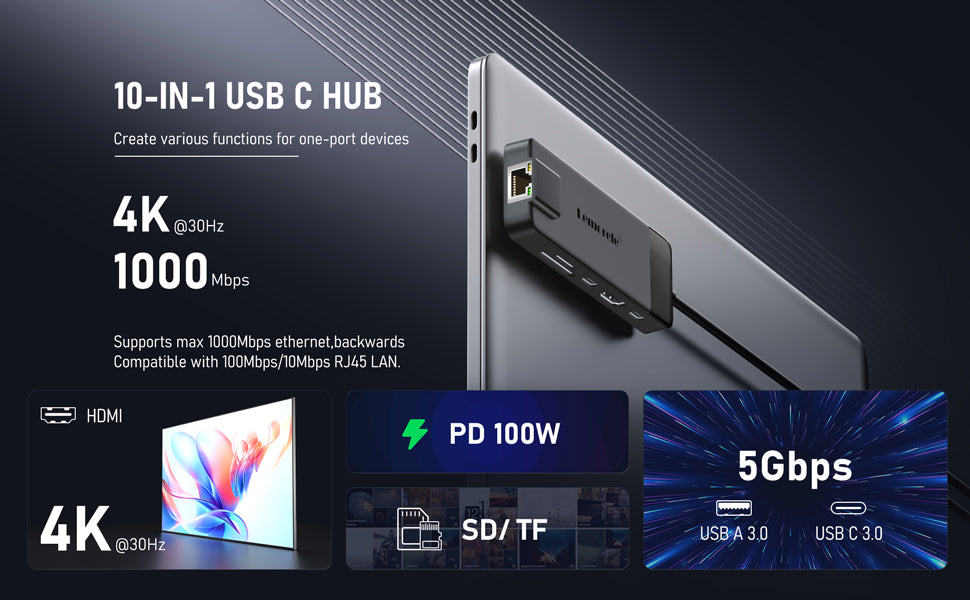 Dockingstation 10in1 USB C Docking Station LemoreleTC93 Notebook Dockingstation