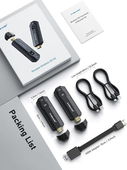 Lemorele P50L  4K 30HZ  HDMI Wireless Transmitter and Receiver,5G HDMI Funkübertragung Supports 8 TXS to 1 RX,HDMI Funk zum Streamen von Video und Audio vom...