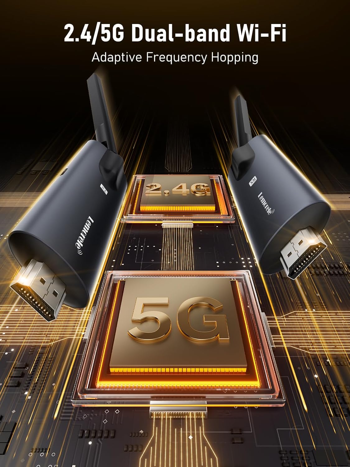 R1000 HDMI TX+HDMI RX Wireless HDMI Transmitter and Receiver, Lemorele 1080P HDMI Funkübertragung HDMI Funk Supports 1 Transmitter zu 4 Empfänger Max Streaming Video für Laptop, Camera, TV Box zu HDTV, Monitor,Projektor