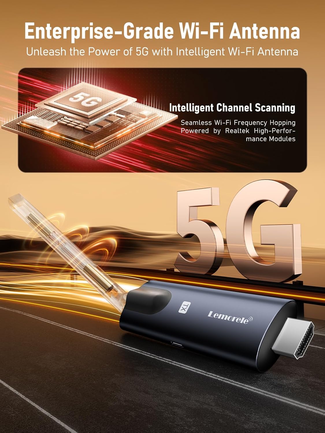 R1010 Wireless HDMI Transmitter and 2 Receiver, Lemorele 1080P HDMI Funkübertragung HDMI Funk Supports 1 Transmitter zu 4 Empfänger Max Streaming Video für Laptop, Camera, TV Box zu HDTV, Monitor,Projektor