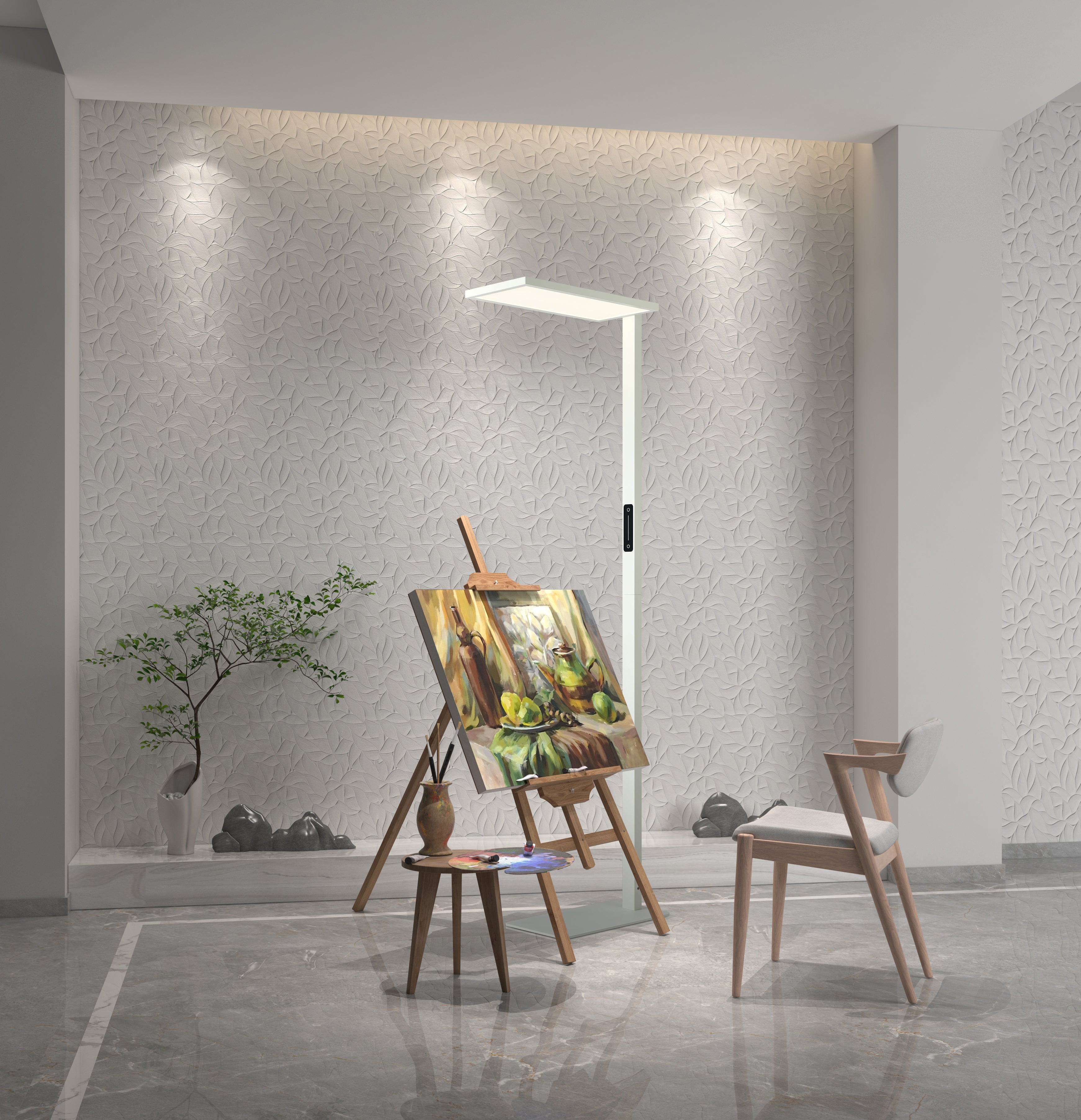 LED Floor Lamp 70W White Coating  Dimmerable  Model HFR-M0001-070-TC002 White