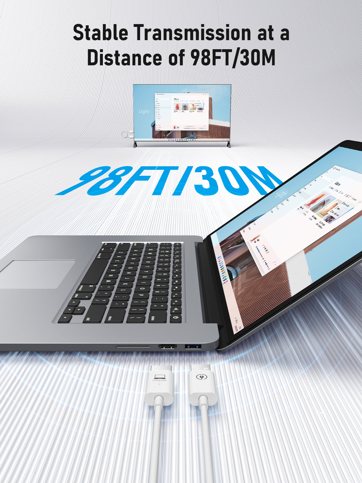 Lemorele P100 Lemorele HDMI Wireless Transmitter and Receiver,5G 2.4G HDMI Funk HDMI Funkübertragung,1080P HDMI Drahtlos Übertragen HDMI Kabellos Übertragen für Streaming Video Audio von Laptop zu HDTV, Projektor